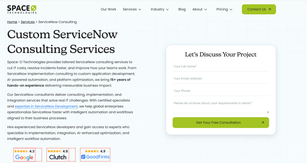 Space-O ServiceNow Consulting Services